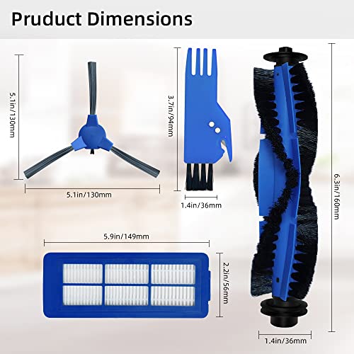 Spare Accessories Compatible with eufy 15C Max, G32 Pro, 11S Max, G30, 30C Max, G20 Hybrid Robotic Vacuum Cleaner Replacement Parts Include: 1 Roller Brush 6 Side Brushes 5 Unibody Filter - Grill Parts America