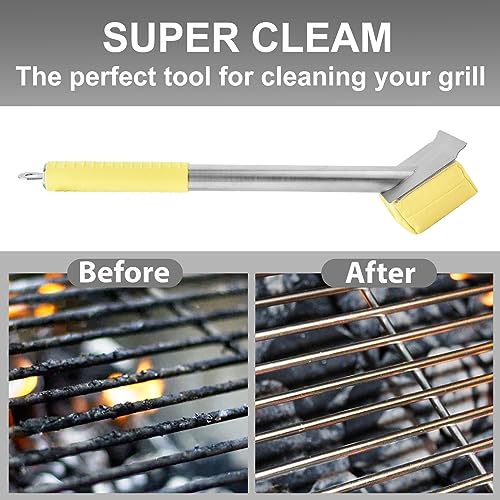 Grill Brush Bristle Free Grill Cleaner Brush with Scraper No Wire Brush Bristle Free Safe Grill Brush for Outdoor Grill BBQ Scraper for Grill Brush Safe Grill Sponge Wire Free Grill Steam Brush - Grill Parts America