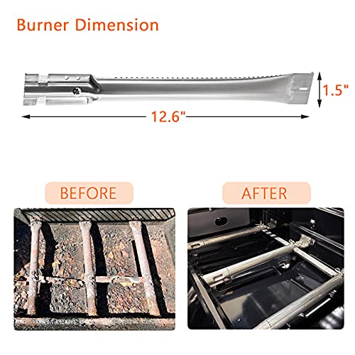 BQMAX Stainless Steel Replacement Parts for Charbroil Classic 360 3-Burner 463742418, 463773717, G320-0200-W1, G215-0203-W1 Grill Burner, Heat Plate, Cooking Grate and Adjustable Carryover Tube - Grill Parts America