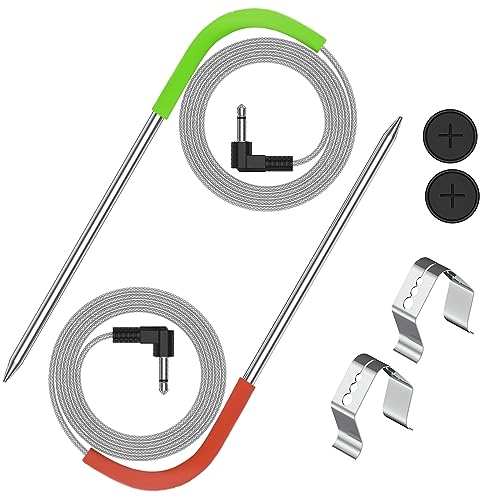 2 Pack Replacement Meat Probe For Pit Boss Pellet Grill Smokers Parts,  3.5mm Plug Thermometer Probe Replacement Temperature Probe