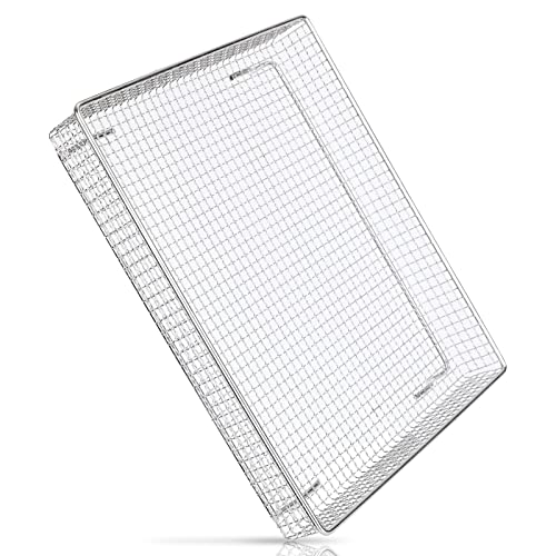 Air Fryer Tray Replacement for Cuisinart TOA-26 TOA-28 Toaster Air Fryer  Convection Oven, 10.7 * 9.8'' Non-stick Mesh Air Fryer Stainless Steel  Basket