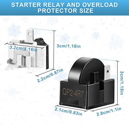 Refrigerator Compressor Parts and Accessories - PTC 3 Pin Starter Relay and  Overload Protector for Mini Fridge and Wine Cooler - Compatible with LG