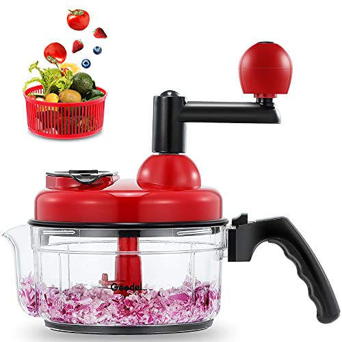 Manual Garlic Chopper Onion Grinder, Portable Speed Cutter Mini Pull String  Food Processor Mincer For Vegetables, Fruits, Tomato, Ginger, Nuts, Herbs