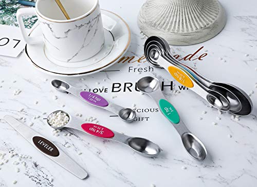 Magnetic Measuring Spoons Set Dual Sided Measuring Scoop With