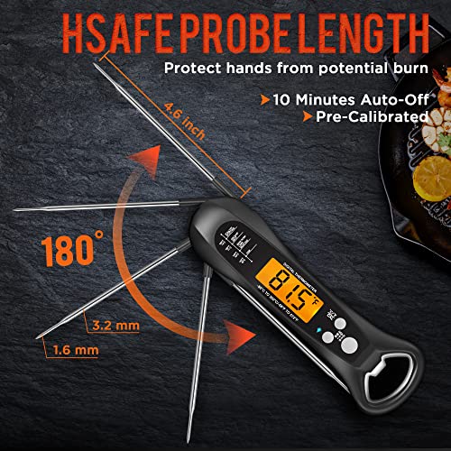 Instant Read Meat Thermometer with Probe for Cooking Fast Precise