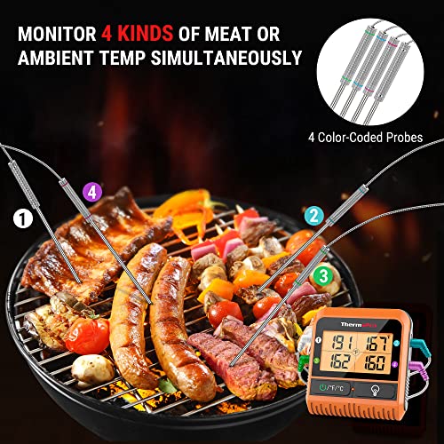 ThermoPro TP25 Bluetooth 150M Wireless 4 Probes Kitchen Meat Thermometer  Backlit Oven Barbecue Digital Thermometere Rechargeable