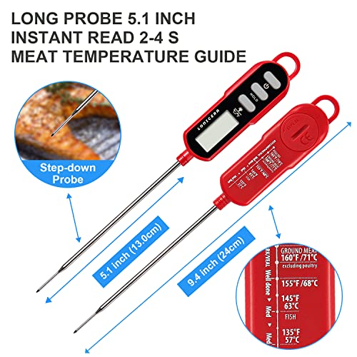 Instant Read Digital Meat Thermometer for Food, Bread Baking