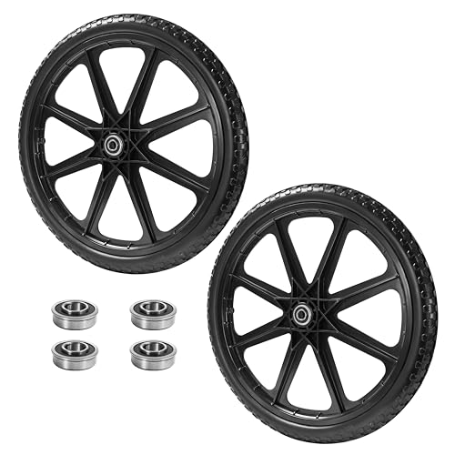 20x1.95 Flat Free Cart Wheels Compatible with rubbermaid Wheelbarrow  Wheels, 20 Flat Free Tires with 5/8 Bearing Replacement for rubbermaid  Cart