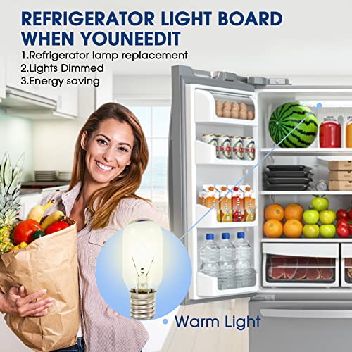 luclyyasys Upgraded Version 241555401 Refrigerator Light Bulb Replacement AP3763141 241529103 241552901 AH977006 Refrigerator Bulb E26 40W Compatible with