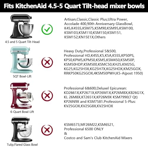Flex Edge Beater For Kitchenaid,Kitchen Aid Mixer Accessory,Kitchen Aid  Attachments For Mixer,Fits Tilt-Head Stand Mixer Bowls For 4.5-5 Quart