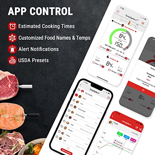 ThermoPro Twin TempSpike 500FT Truly Wireless Meat Thermometer with 2 Meat  Probes and Signal Booster iOS / Android compatible