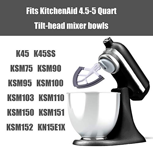 KITCHPOWER 4.5-5 Quart Flex Edge Beater for KitchenAid Tilt-Head Stand Mixers