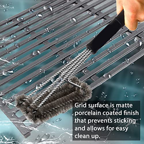 Hongso 17.5" Cast Iron Grill Grates Replacement Parts for Weber Spirit 200 Series, Spirit E-210 S-210, Spirit II 210 Series (2017 and Newer) Gas Grills (with Front-Mounted Control Panels), 7637 PCG637 - Grill Parts America