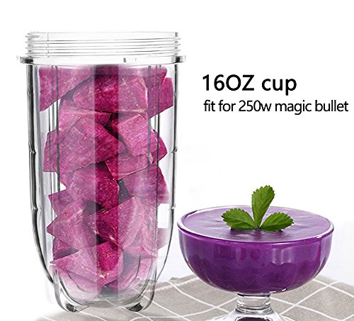 qt Replacement Cross Blade + Tall Cup Set, Replacement Parts for 250W Magic Bullet Blender Juicer