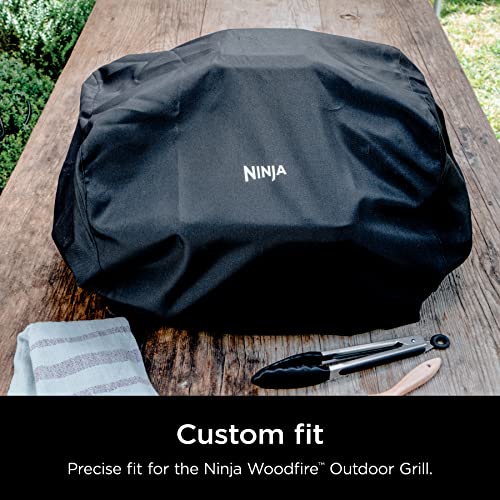 Ninja XSKCOVER Premium Outdoor Cover, Compatible Woodfire Grills (OG700 Series), Water-Resistant, Anti-Fade Fabric, Lightweight, Black, 19'' x 24'' x 13' - Grill Parts America