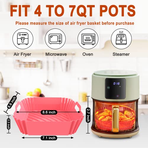 Silicone Air Fryer Liner Reusable Oven Microwave Baking BBQ Fryer Pan Mats
