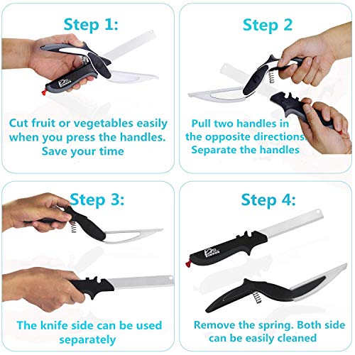 2-in-1 Clever Cutter Knife & Cutting Board Scissors Smart Tool As