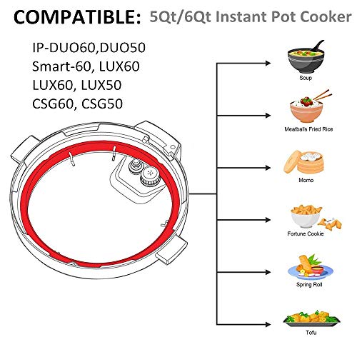 Instaextras Sealing Ring for 8 qt IP - Replacement Silicone Gasket Seal for 8 Quart InstaPot Pressure Cooker - Insta Pot Accessories Fit for 8qt - 3