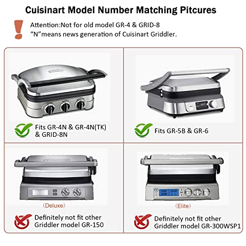 Griddler Plates Replacement for Cuisinart Griddler GR 4NP1 5 in 1 For Cuisinart Griddler Plates Replacement Cusinart Grilled Plate Cuisinart Griddle Accessories BPA Free 2Pcs Grill Parts America