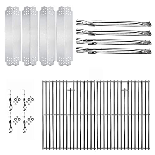 Hisencn 304 Stainless Steel Grill Parts Kit for Home Depot Nexgrill 4 Burner 720 0830H 720 0830D 720 0783E Gas Grill Models Grill Burner Heat Plate Cooking Grates Grill Replacement Kit Grill Parts Ame...