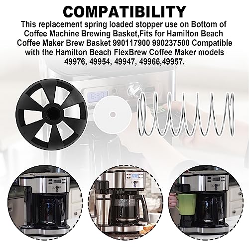 SURPOUF 2-Pack Coffee Replacement Brew Basket Spring Loaded Stopper Kits Fits for Mr. Coffee Hamilton Parts Number 990117900 990237500 Coffee Machine