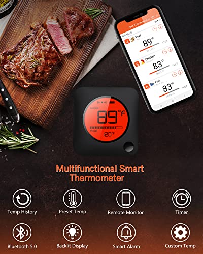 Wireless Meat Thermometer, Bluetooth Meat Thermometer For Grilling Digital  BBQ 6
