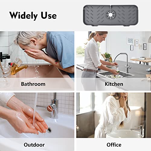 PROY Silicone Sink Faucet Pad, 3 PCS Sink Draining Pad Behind Faucet, Sink  Protectors for Kitchen Sink, Sink Mat for Kitchen