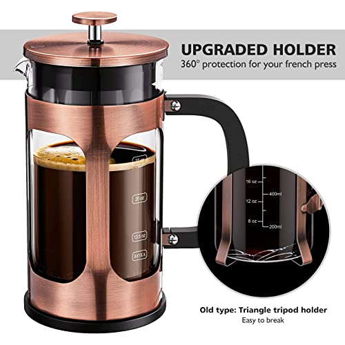 Miuly French Press Coffee Maker,304 Grade Stainless Steel & Heat