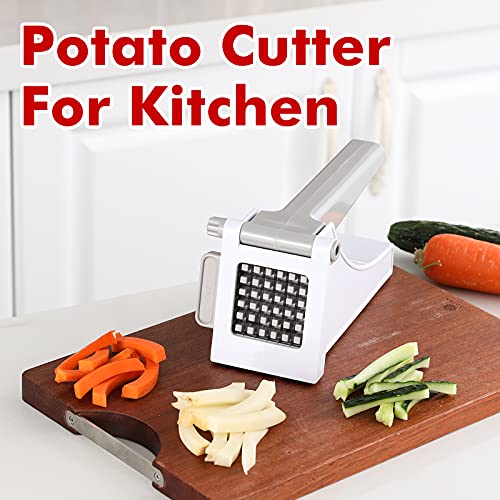 French Fry Cutter with 2 Blades, Professional Potato Cutter Stainless  Steel, Potato Slicer French Fries, Press French Fries Cutter for Potato  Cucumber Carrot Onion Vegetables 