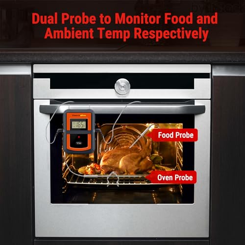 ThermoPro TP08 Wireless Remote Kitchen Cooking Meat Thermometer - Dual Probe  for BBQ Smoker Grill Oven - Monitors Food from 300 Feet Away 