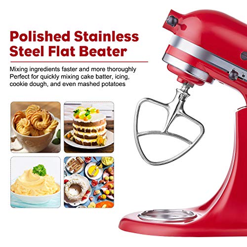 Coated Flat Beater Compatible with KitchenAid Mixer Ksm90 KSM150 K45 K45ss, Kitchen Aid Ultra Power/Classic/Artisan Stand Mixer Assecories.