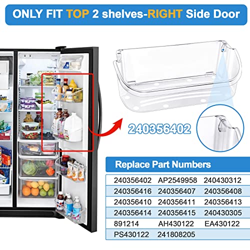 [2 PACK] UPGRADED 240356402 Refrigerator Door Bin Replacement,Compatible with Frigidaire Refrigerator Door Shelf Parts FFSS2615TS0 LFSS2612TF0 LFSS2612TE0 AP2549958 FGHS2631PF4A Door Shelf Shelves - Grill Parts America