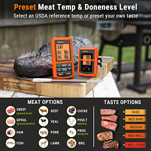 ThermoPro TP-17 Dual Probe Digital Cooking Meat Thermometer+ThermoPro TP829  Wireless Meat Thermometer for Grilling and Smoking