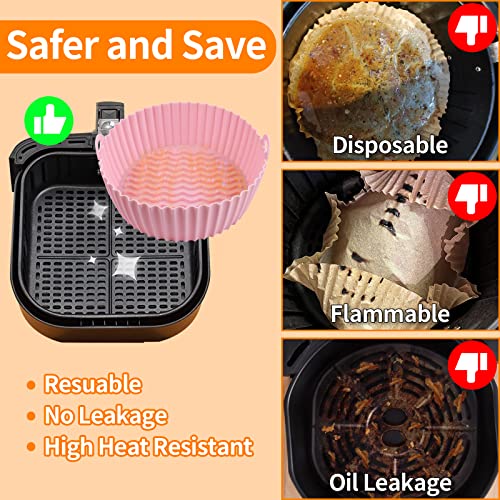 2-Pack Air Fryer Silicone Liners 8.5Inch for 5 to 8 QT Reusable