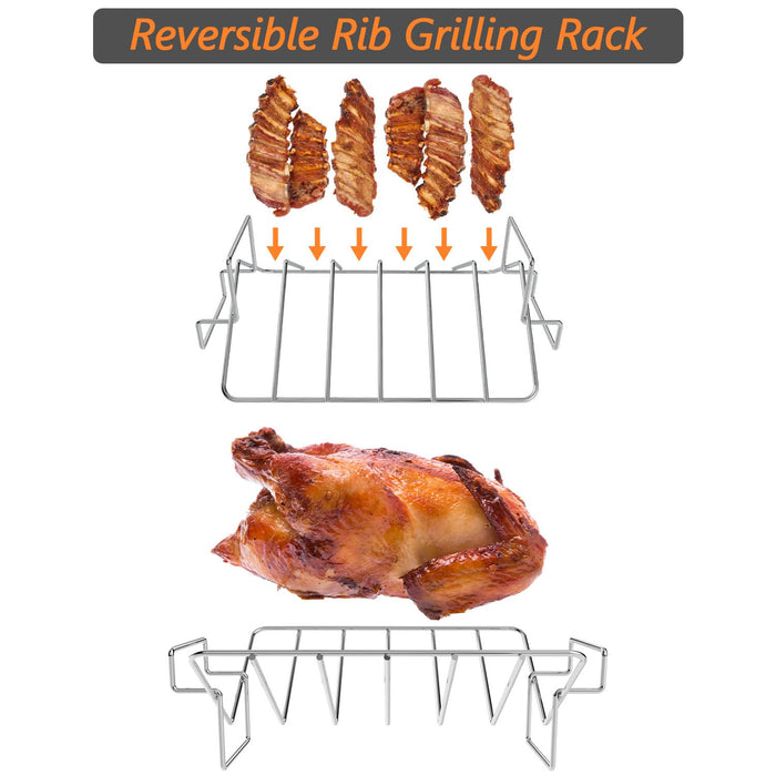 BQMAX Thanksgiving Turkey Roasting Rack for Big Green Egg, Rib Rack for Smoking and Grilling, V-Shaped Turkey Roast Rack for Kamado Joe, Large& XLarge Big Green Eggs, Turkey Roasting Rack Accessories - Grill Parts America